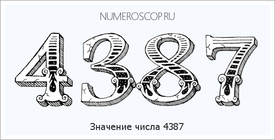 Расшифровка значения числа 4387 по цифрам в нумерологии