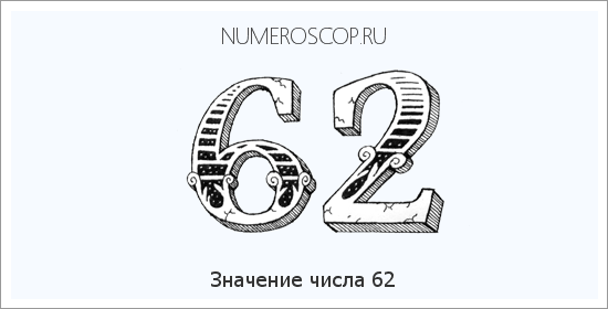 Значение числа 62 Расшифровка значения числа 62 по цифрам в нумерологии