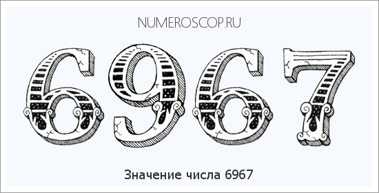 Расшифровка значения числа 6967 по цифрам в нумерологии