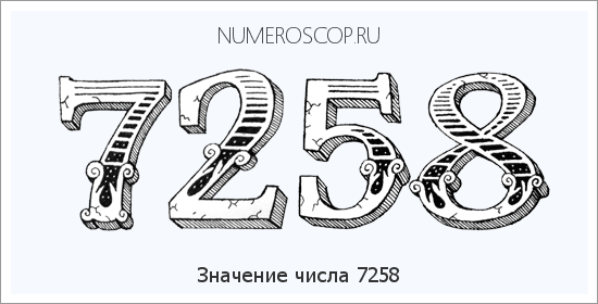 Расшифровка значения числа 7258 по цифрам в нумерологии