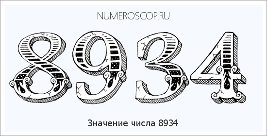 Расшифровка значения числа 8934 по цифрам в нумерологии