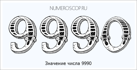 Расшифровка значения числа 9990 по цифрам в нумерологии
